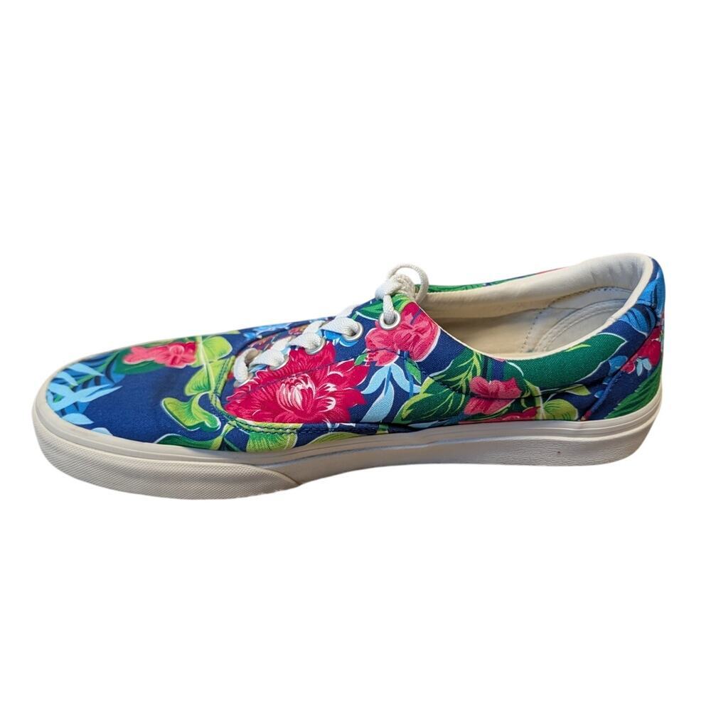 Polo Ralph Lauren Keaton Pony Men Size 10 Tropical Floral Canvas Sneaker Blue